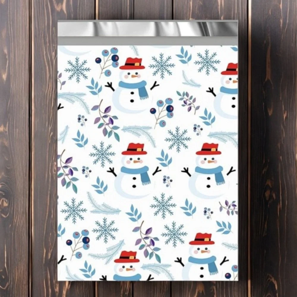 (10) 10x13 Christmas Snowman Poly Mailers